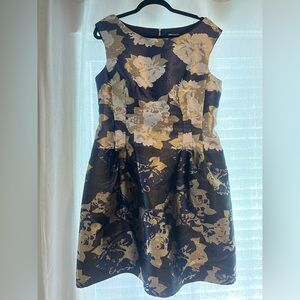 Vince Camuto Blue and Gold Cocktail Dress